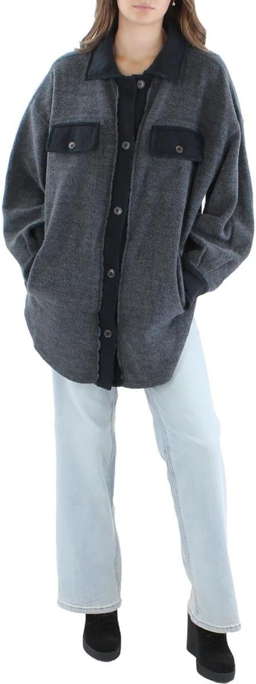 Free People Distressed Ruby Jacket Button Elbow Patch Oversized Fall Winter XS